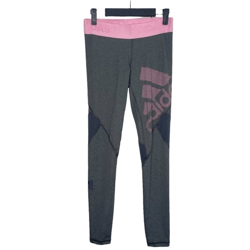 Adidas Climacool Leggings Grey Pink Mesh Athletic Tights Womens Small